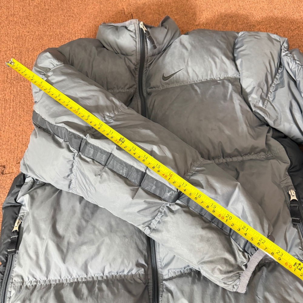 Nike Mens Puffer Jacket Silver Grey Down Fill Full Zip Large RN 56323 Goose down - Picture 11 of 14